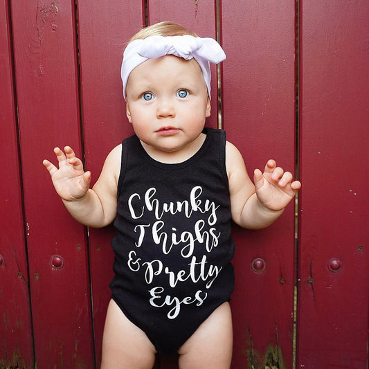 Chunky And Pretty Romper Summer Toddler Baby Girl Boys Romper Sleeveless Letter Printed Jumpsuit Outfits Sunsuit Clothes Playsuit