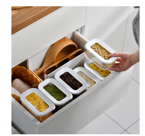 Sealed Tank Storage Tank Transparent Plastic Household Kitchen Spice Box Nut Tea Jar Grain Storage Box